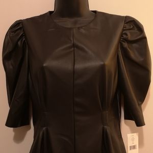 en saison Faux Leather Black Dress XS